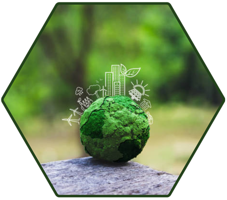 A green globe to represent biofuel and microgrid energy